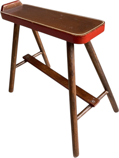 Mid-Century Wooden Shoeshine Stool