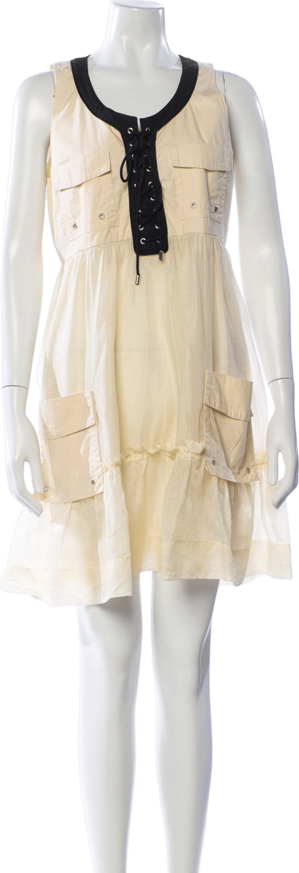 Vintage Lace-Up Mini Dress