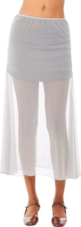 Find Me Now 2-Way Mesh Midi Skirt - Mirage Gray