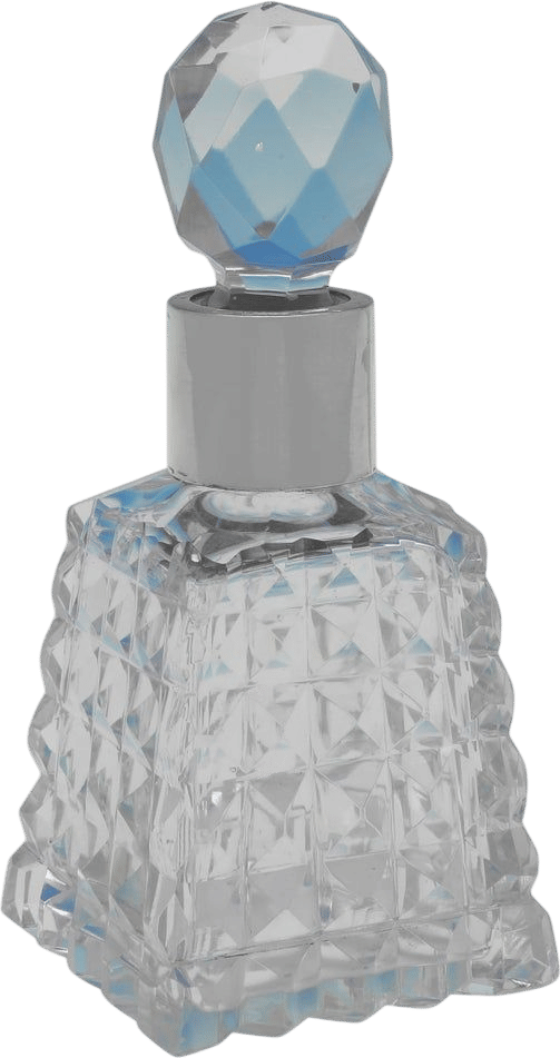 1893 Antique Glass and Sterling Silver Scent Bottle
