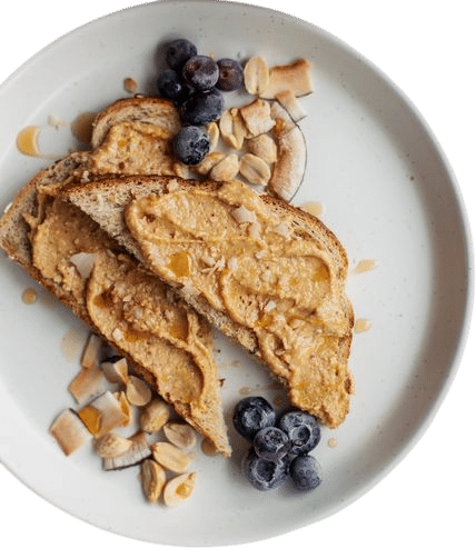 Sprouted Cinnamon Raisin Toast + Coconut Almond Butter with Berries
