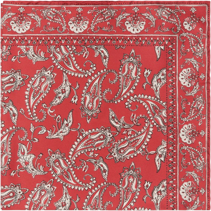 Sid Mashburn & Ann Mashburn Red Bandana Twill Silk Scarf