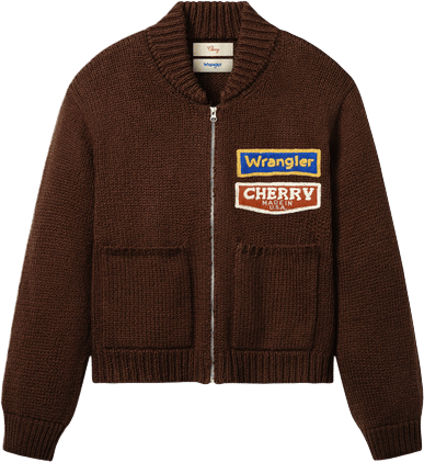 Cherry LA x Wrangler Knit Zip Jacket (Brown)
