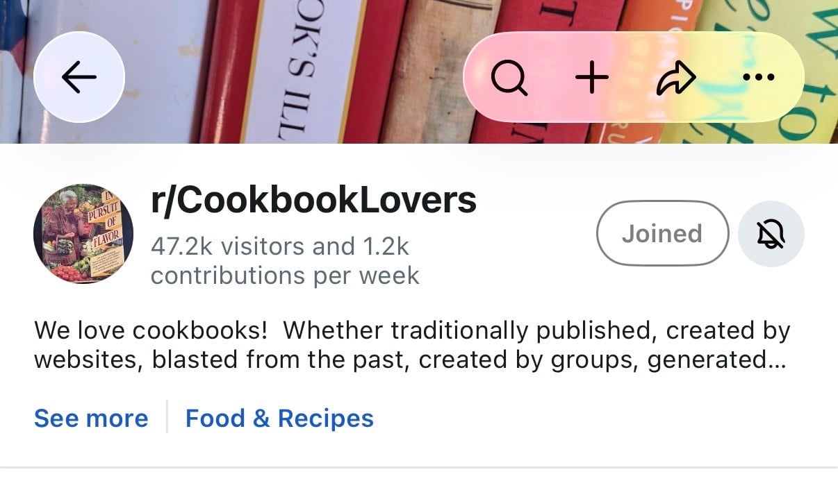 r/CookbookLovers on reddit