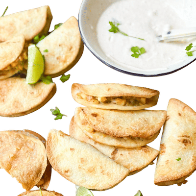 Crunchy Refried Bean Tacos with Magic Green Sauce Recipe