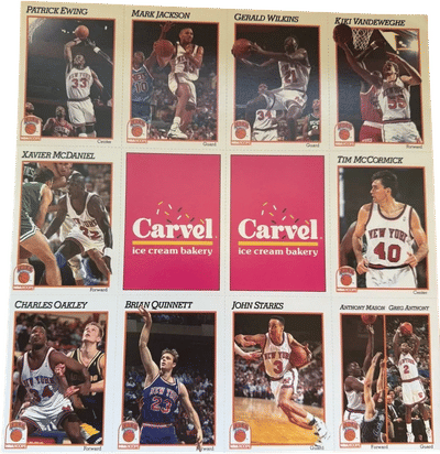 1991 NY Knicks Carvel Promo Sheet