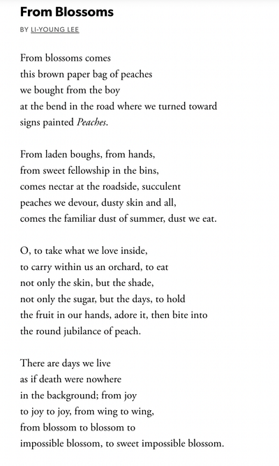 From Blossoms