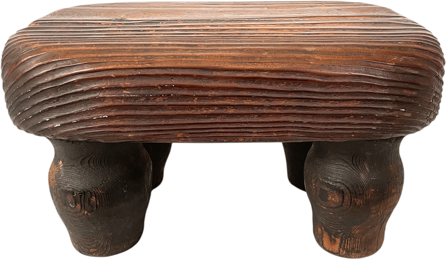 Chunky Low 4-Legged Wood Stool