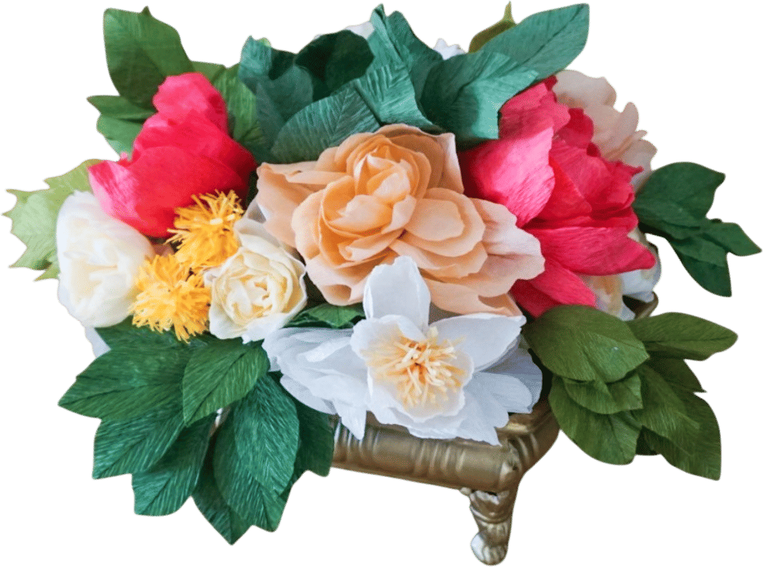 I made paper flowers for all of the florals at our wedding