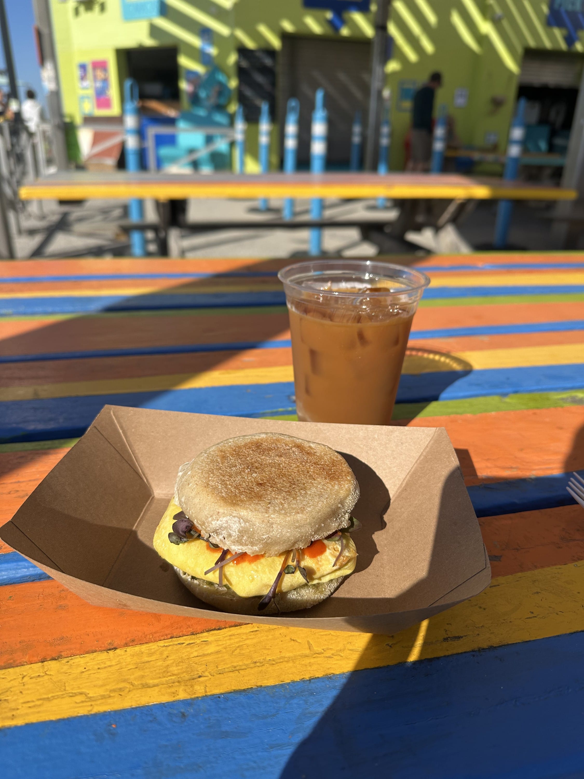 Coffee and an egg sandwich at Brothers Rockaway