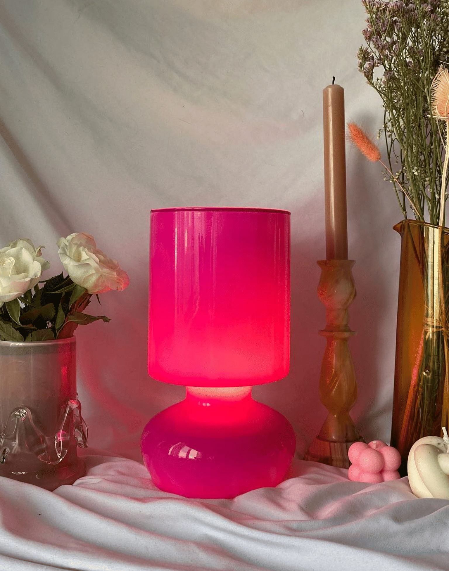 Lykta Fuchsia Glass Lamp