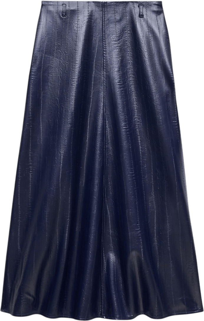 A-line Skirt in Eel-embossed Faux Leather