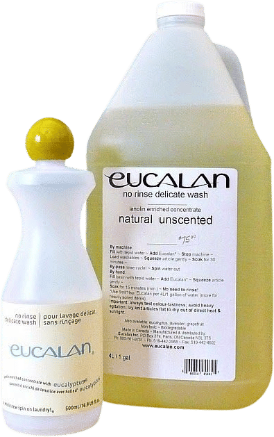 I wash wool items in Eucalan and dry flat.  Gently squeeze and don’t agitate.