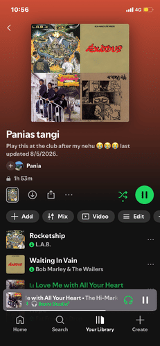 making a tangi playlist for yourself