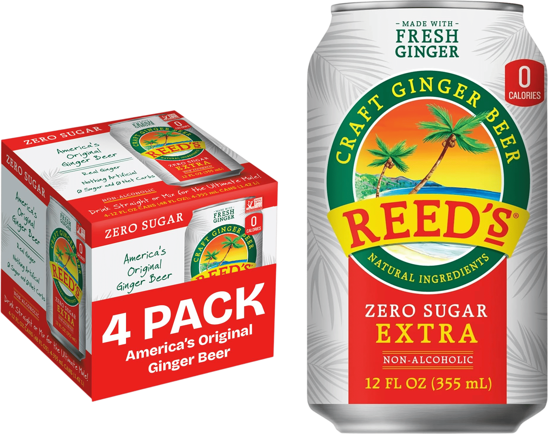 Reed's Zero Sugar Extra Ginger Beer