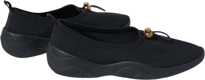 Raina Black Mesh Flat