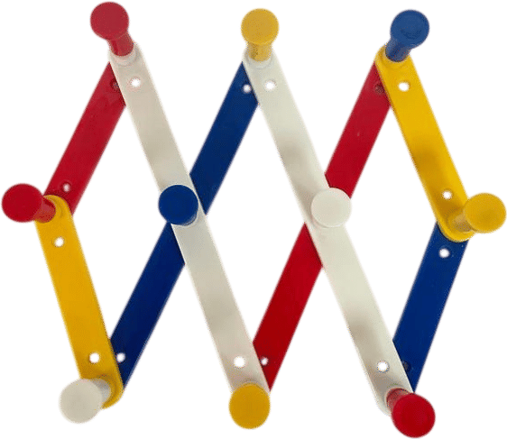 Vintage 1990s Accordion Wall Rack Primary Colors Plastic Expandable Peg Coat - Etsy
