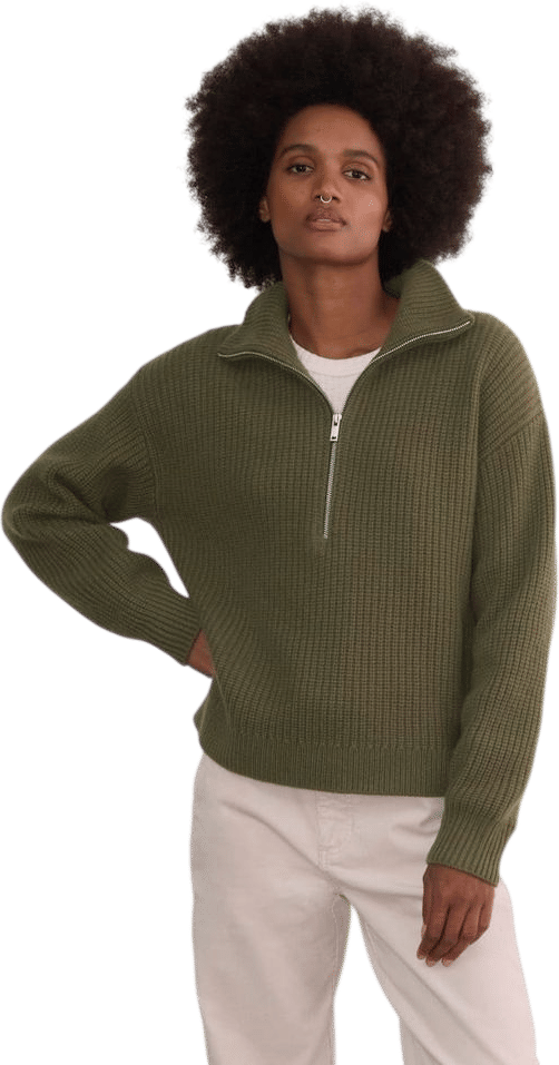 The Half-Zip Sweater in Luxe Merino | Kalamata
