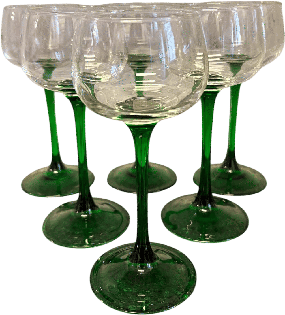 Vintage Luminarc  Wine Glasses; Set of 6-  made in France