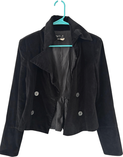 Agnès B. Black Velvet Cropped Blazer