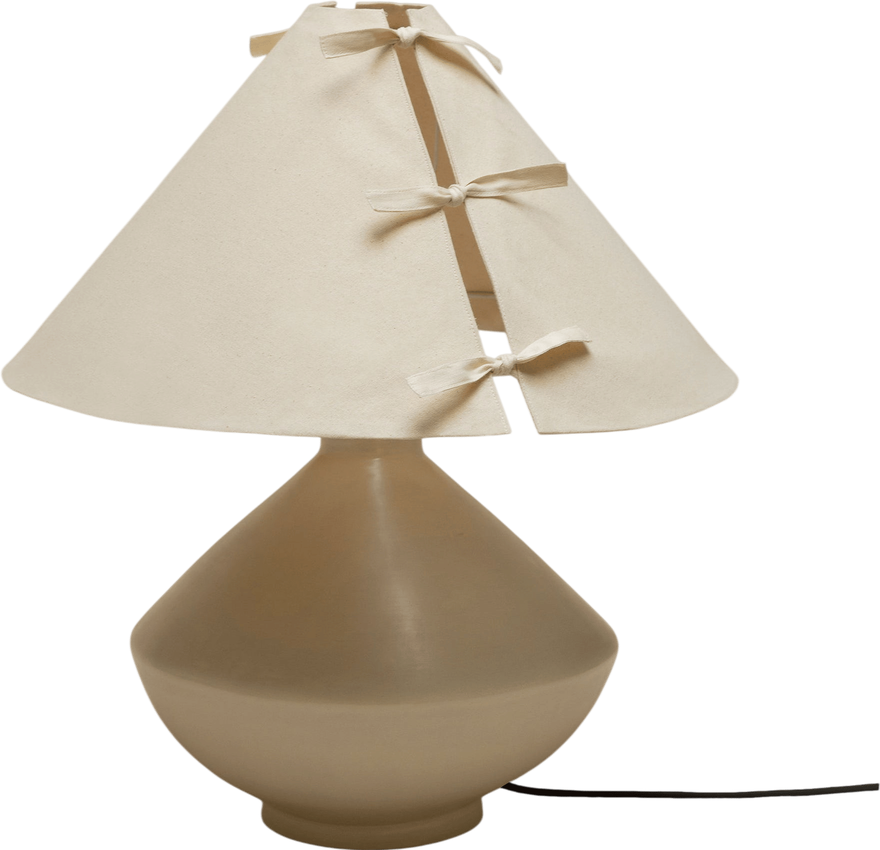 Bone Ceramic Lamp, Large by Los Objetos Decorativos