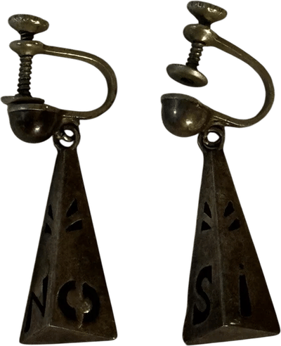 Vintage 'Si/No' Dangle Earrings