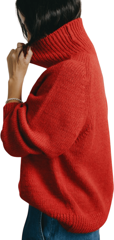 Rue Turtleneck, Alpaca Wool, Tomato