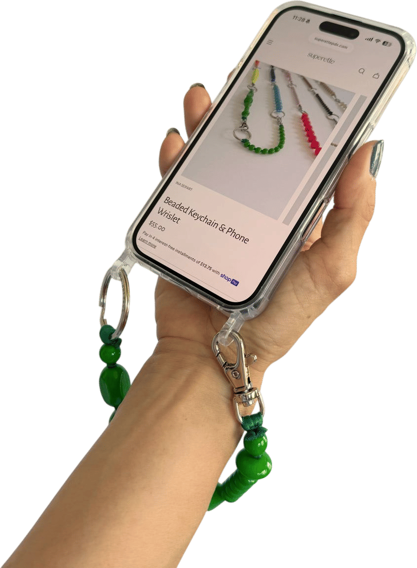 Superette Beaded Keychain & Phone Wristlet