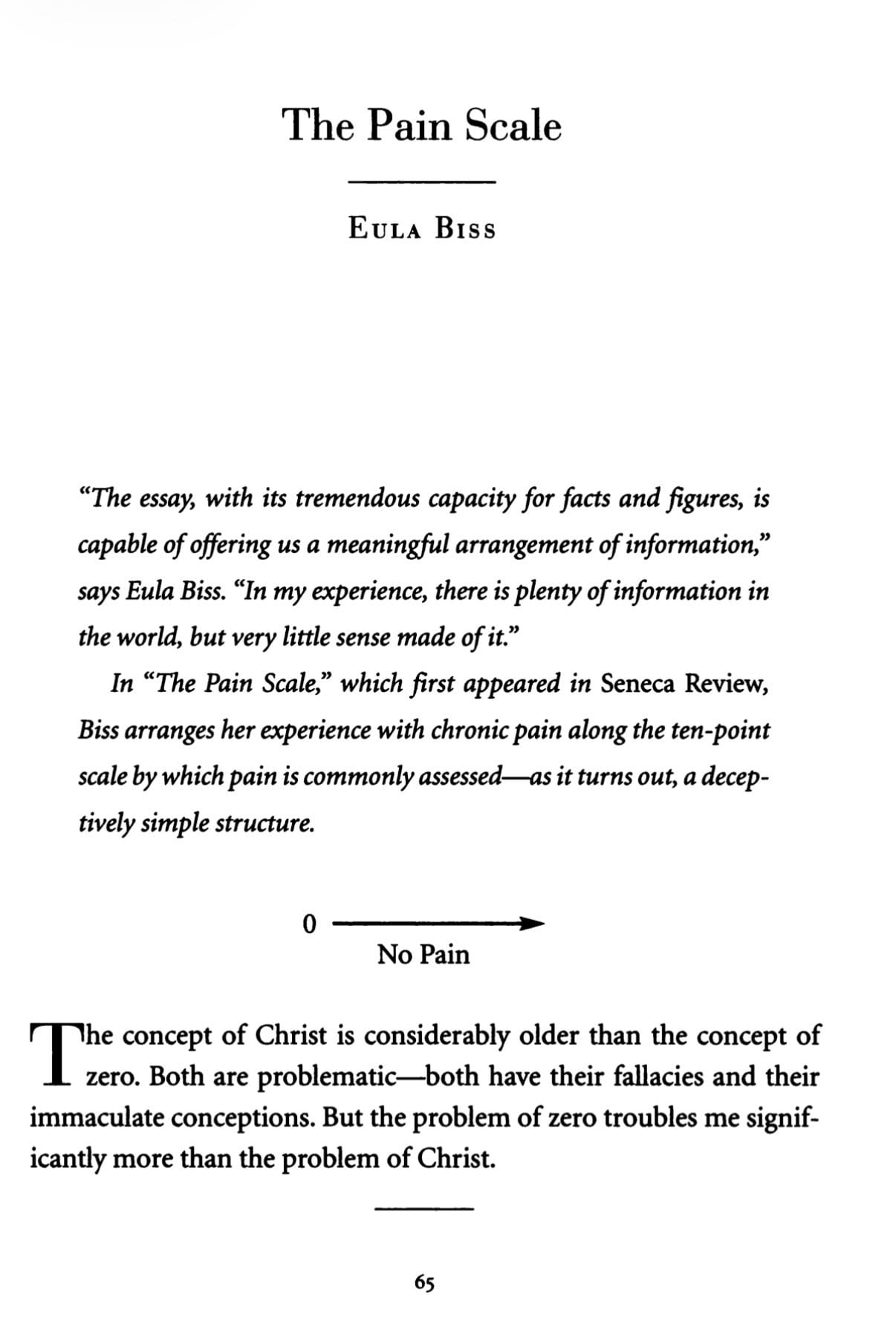 The Pain Scale Eula Biss