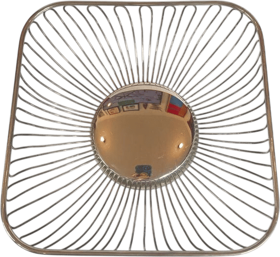 Vintage Silver Plate Wire Fruit Bowl Square Modern Basket 9.25" - Etsy