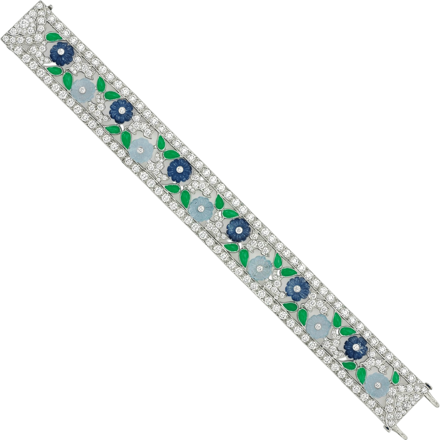 Diamond and Multi-Gem 'Flower' Bracelet