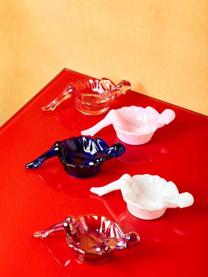 Bathing beauty serving dishes