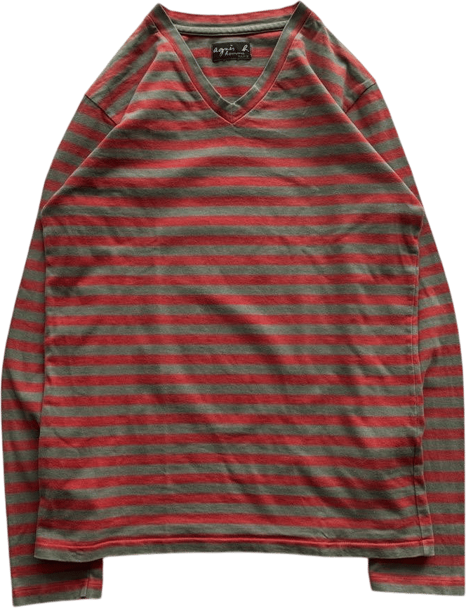 Agnes B Khaki Orange Long Sleeve