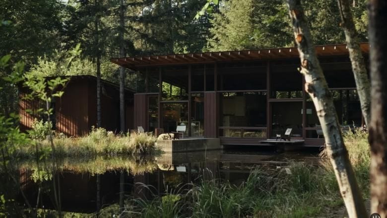 Inside a Woodland Home Built Over Water