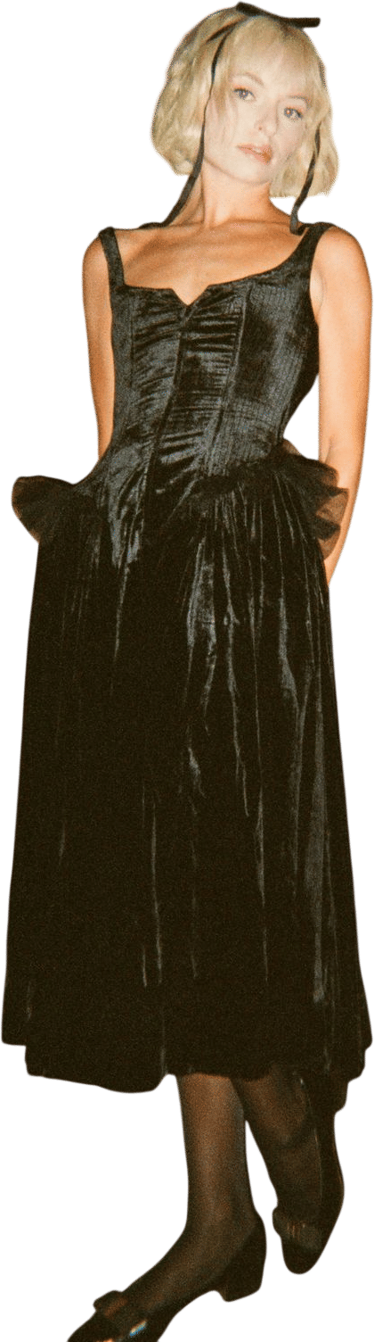 Alli Marye Ella Dress in Black Silk Velvet