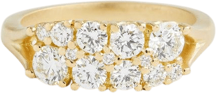18K Yellow Gold Signature Double Row Diamond Band