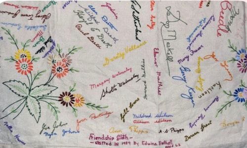 Embroidered Friendship Tablecloth