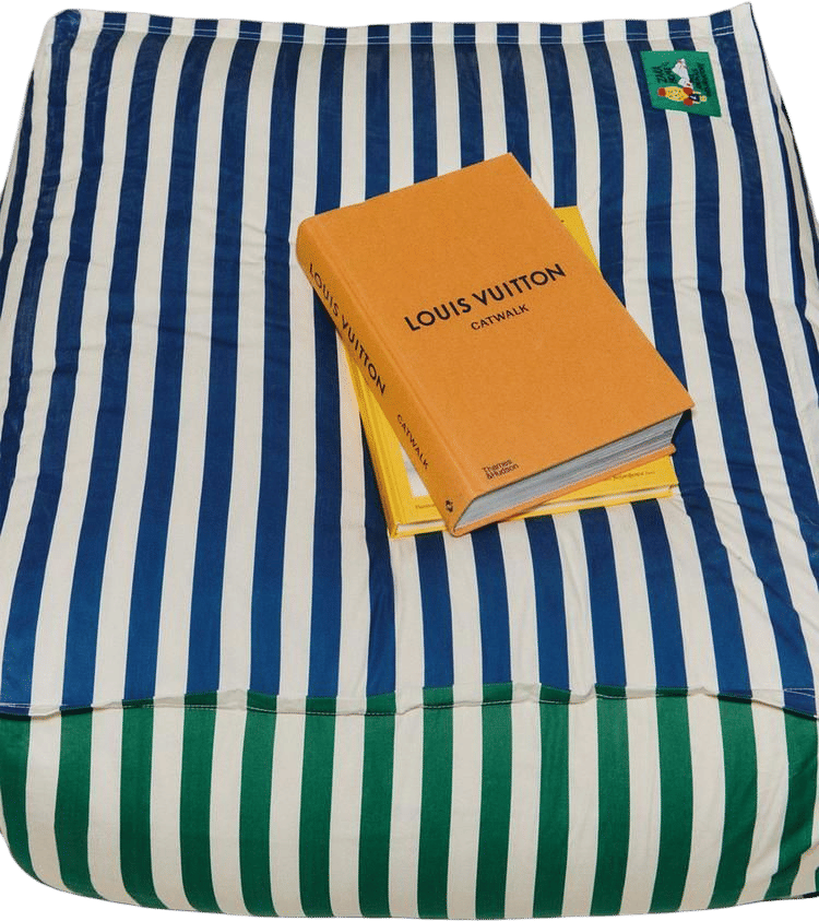 Striped pouf