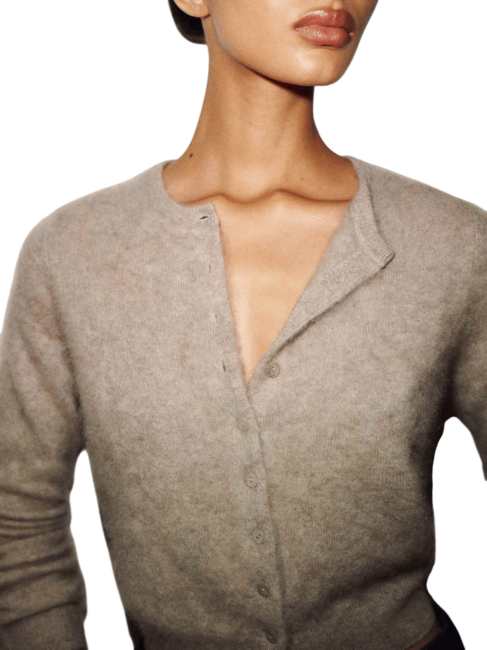 Caspia Brushed Cashmere Cropped Cardigan