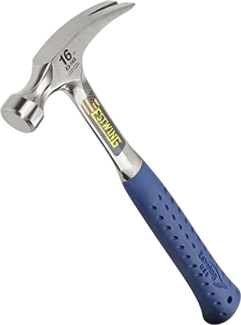 ESTWING Hammer - 16 oz Straight Rip Claw with Smooth Face & Shock Reduction Grip - E3-16S