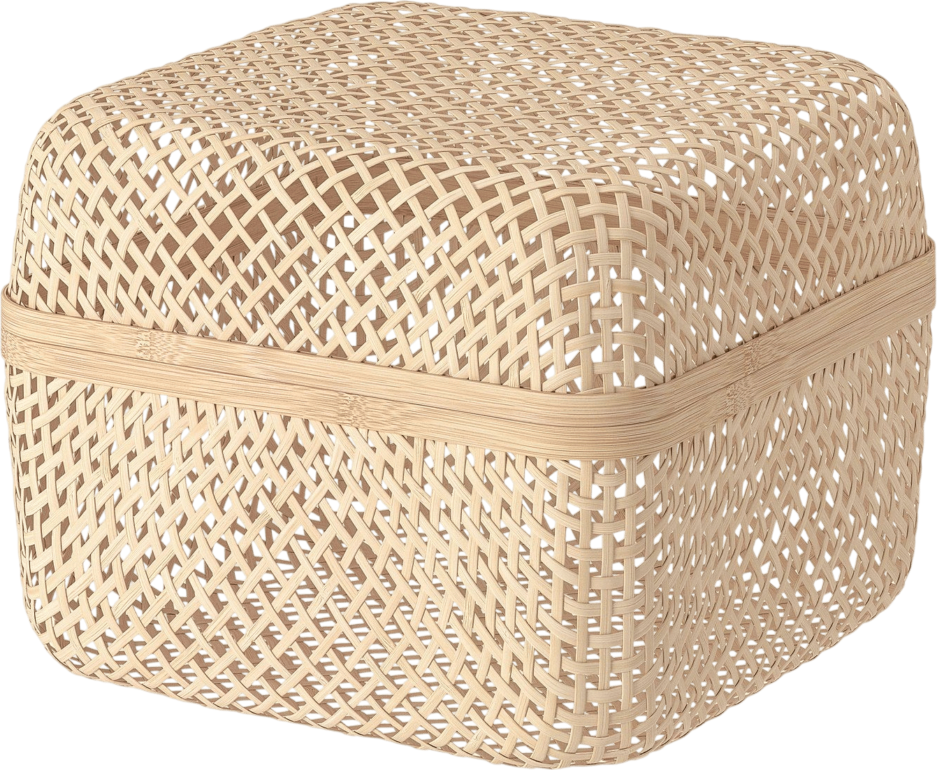 SMARRA box with lid, natural, 11 ¾x11 ¾x9"