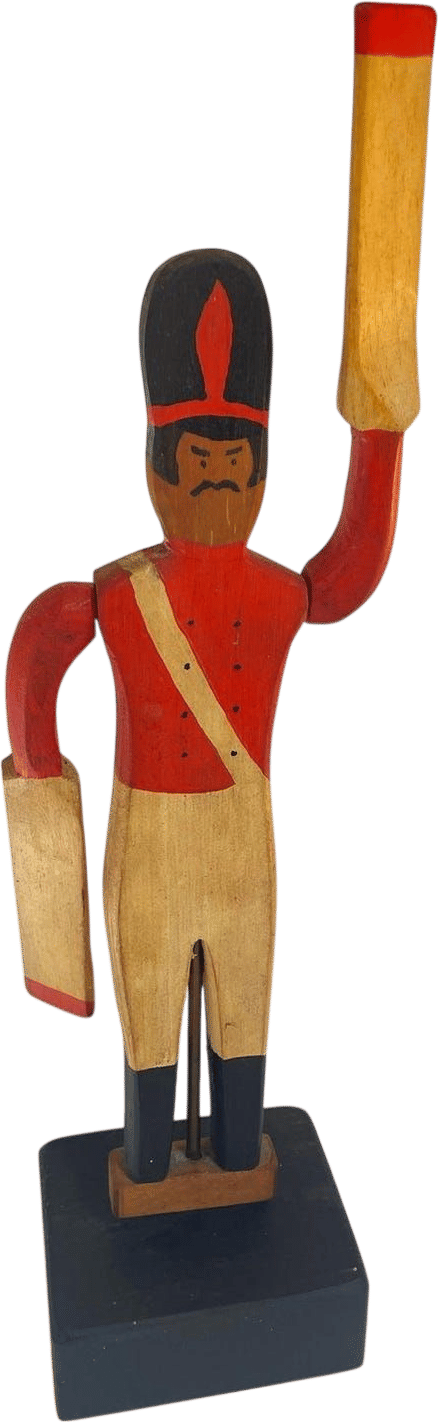 Vintage Hand Painted Wooden Whirligig Redcoat Soldier