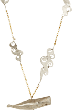 Judy Geib Silver Moby Dick Wave Necklace