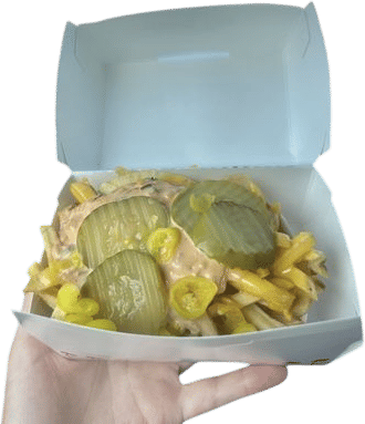 hear me out…pickles and chopped chilis on animal fries