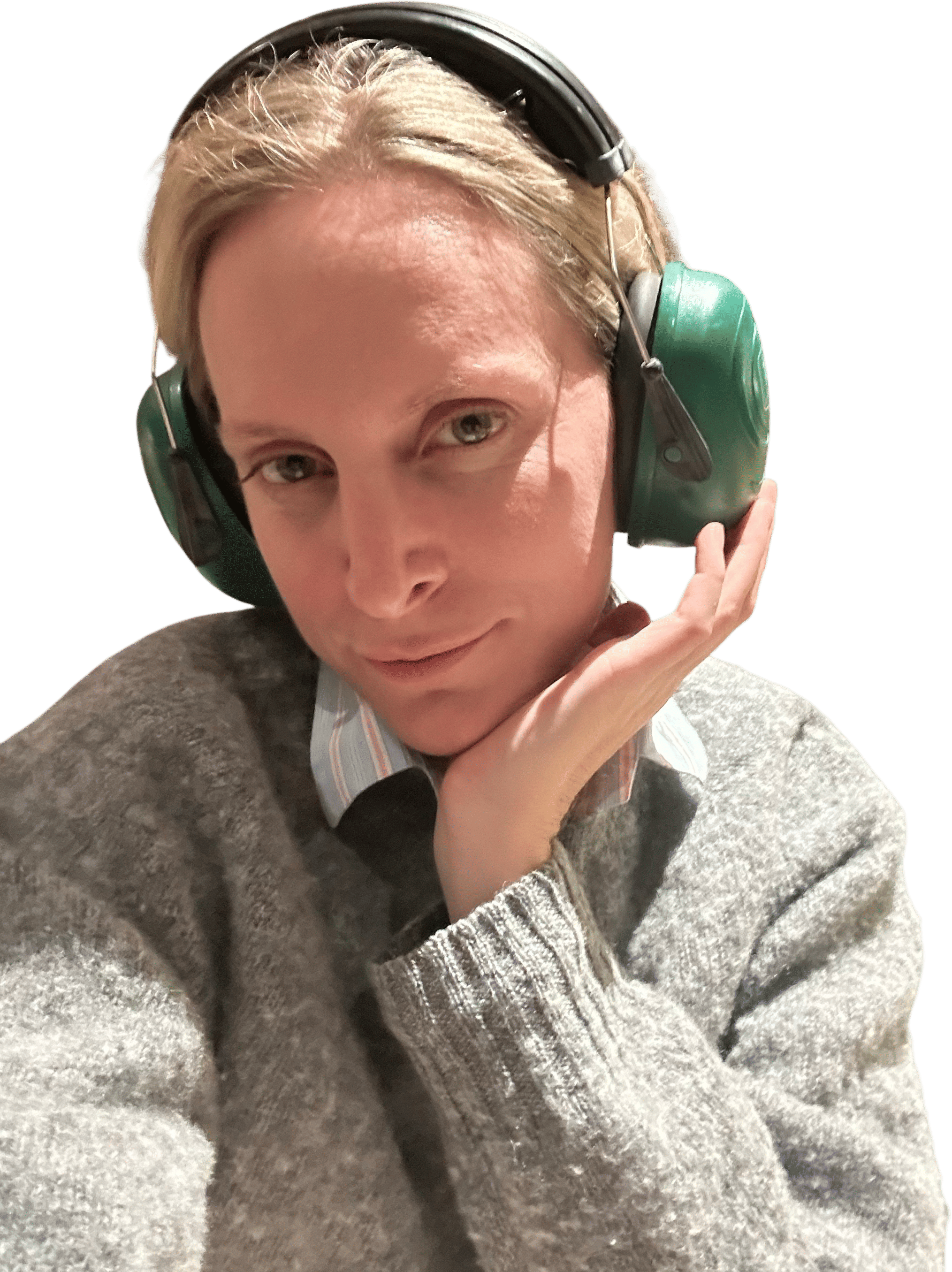 Using your dad’s tractor earmuffs for noise canceling headphones