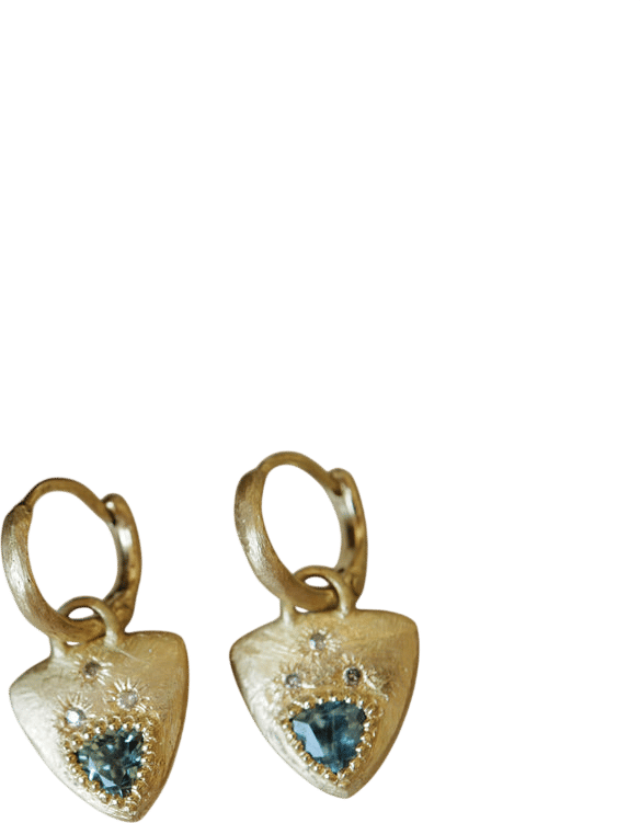 Australian Sapphire Shield Earrings