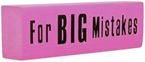 Giant Jumbo Pink Eraser For Big Mistakes