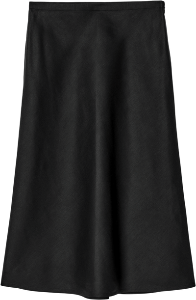 Linen Blend Midi Skirt
