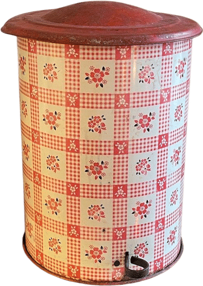 Vintage Floral Trash Can with Foot Pedal