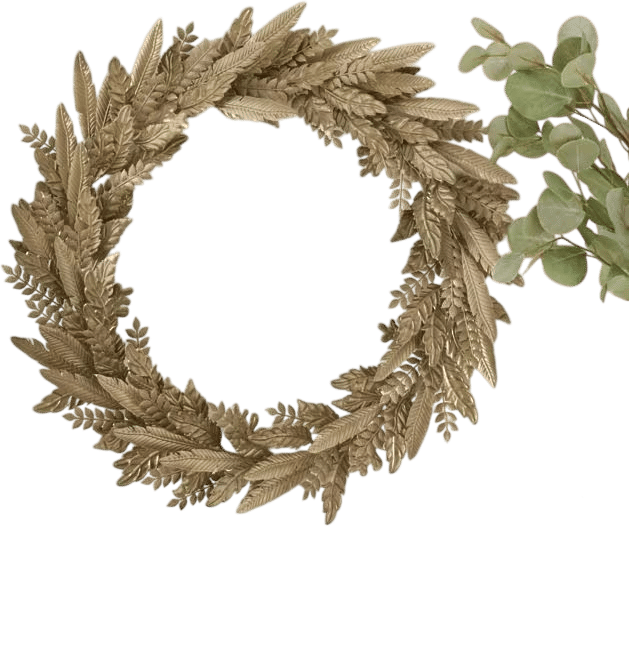 Grandin Road Metal Feather Wreath, 24"
